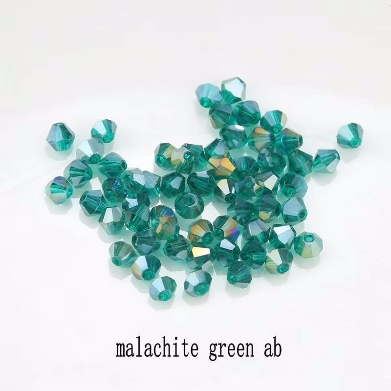 4mm Crystal Bicone Beads 100PCS Faceted Glass Beads Rainbow Loose Craft Beads for Bracelet Necklace Earring Keychain Making DIY