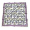 Used Unused Yves Saint Laurent Handkerchief Scarf Ladies Vintage 100% Cotton Purple White Botanical Pattern YSL YVES SAINT LAURENT