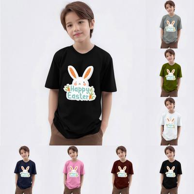 Children's Printed Round Neck Short-sleeved T-shirt Top