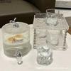 Transparent Glass Cold Water Kettle Creative Tea Set Bar Family Gathering Beverage Juice Bucket with Faucet Tea Ceremony Tea Set