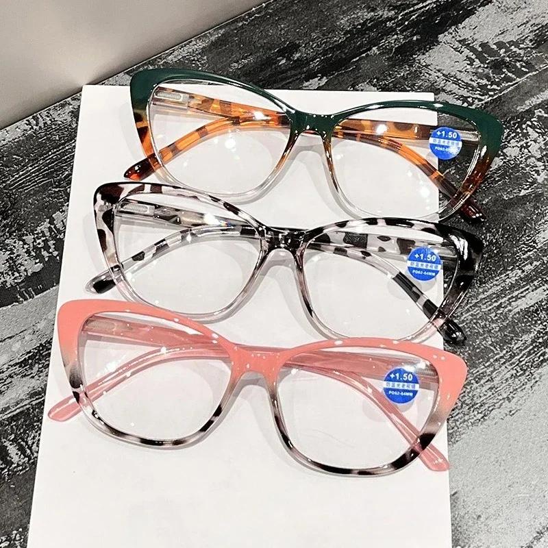 for Women's Latest Fashion Cat-eye Large Frame Presbyopic Eyeglasses Neutral Fashion Anti-blue Light High Definition Reading Eyeglasses