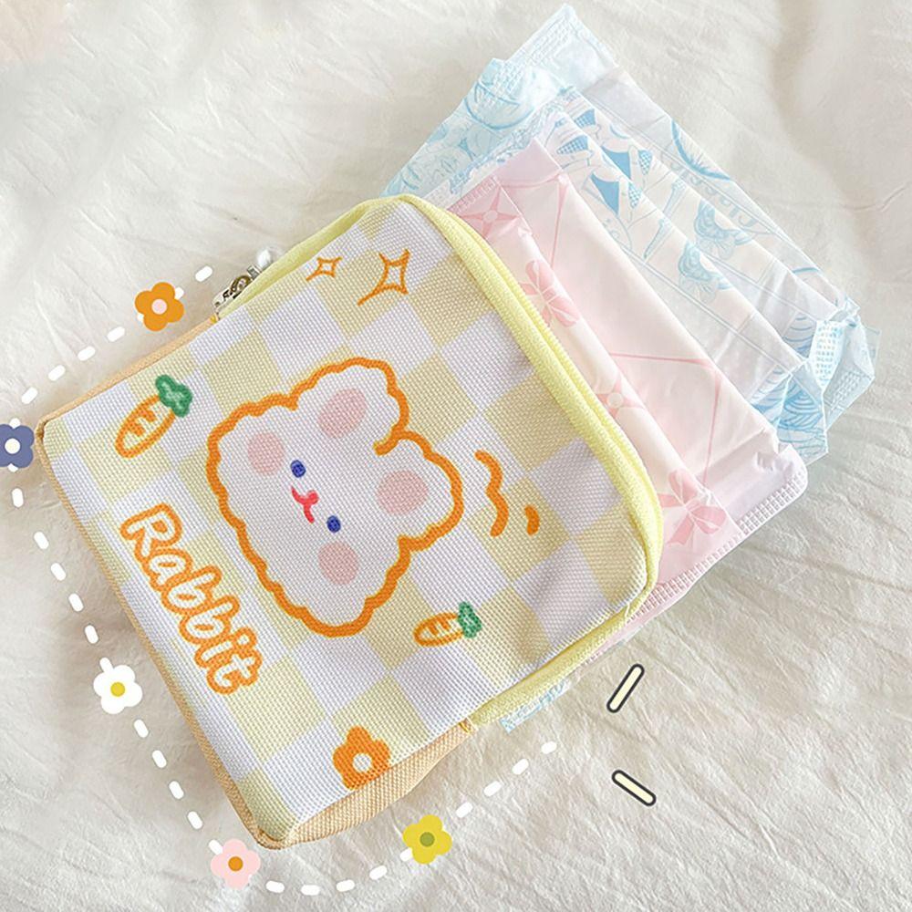 Zipper Storage Bag Large Capacity Cosmetic Storage Bag Portable Sanitary Tampon Bag  Women