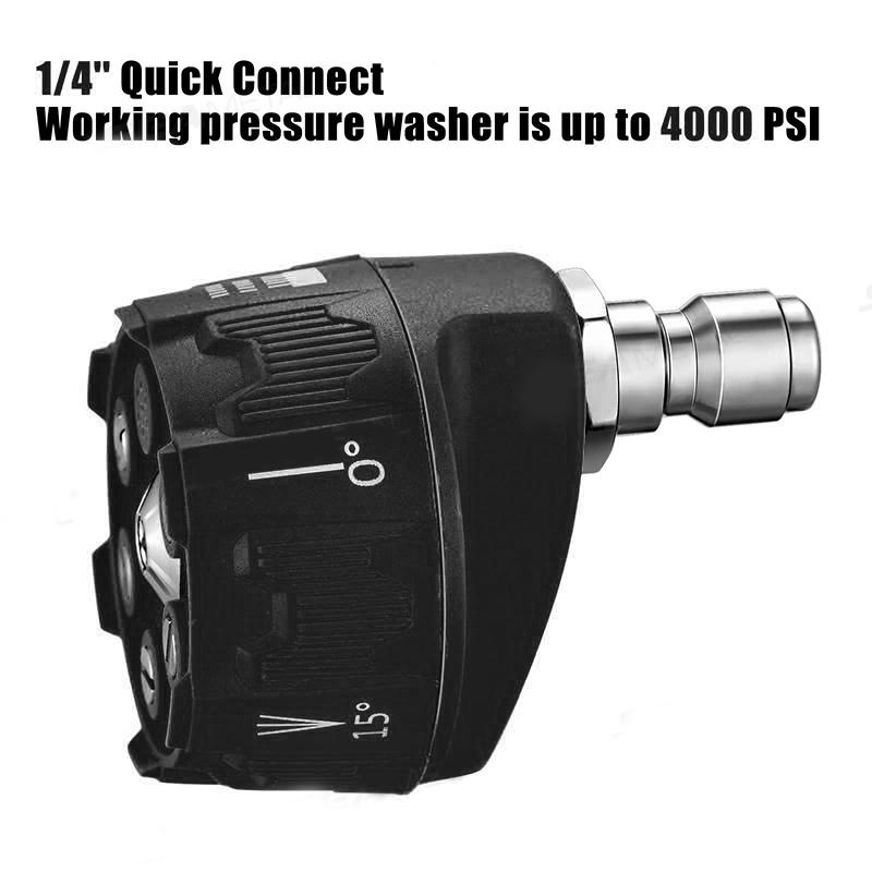 SEAMETAL 6 In 1 Nozzle High Pressure Washing Nozzle 1/4 Quick Connector Rotating Car Washer Spray Nozzle