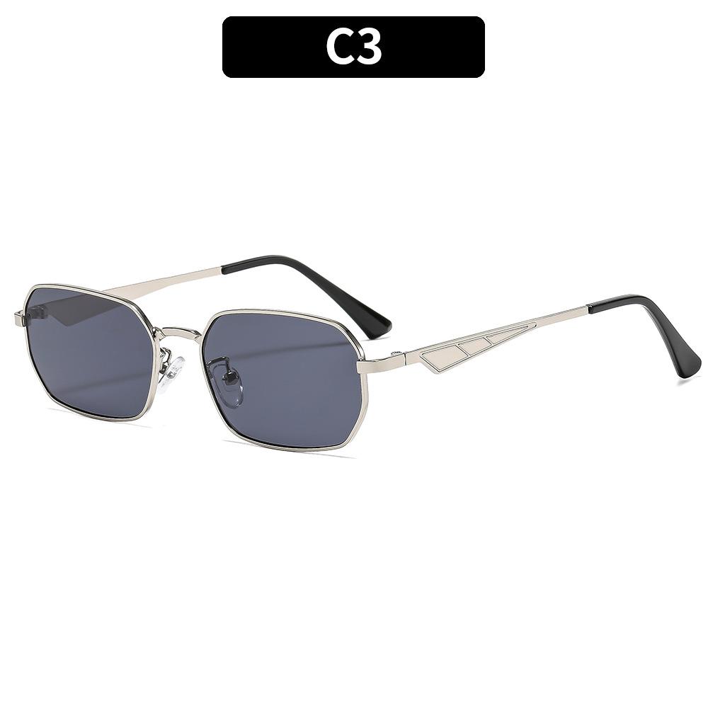 Women's sunglasses, fashionable metal square sunglasses, men's and women's driving sunglasses.