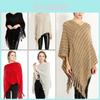 Stylish Winter Scarf And Poncho Versatile Knit Wrap For Women In Cozy Colors
