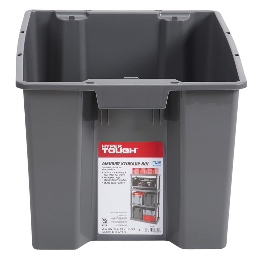 Medium Stackable Plastic Storage Bin Ideal Garage Organization Heavy Duty Nesting Container with Durable Handles Rust Water