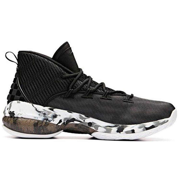 Anta UFO2.0 Mid Top Basketball Shoes Men's Black White 11911603-6