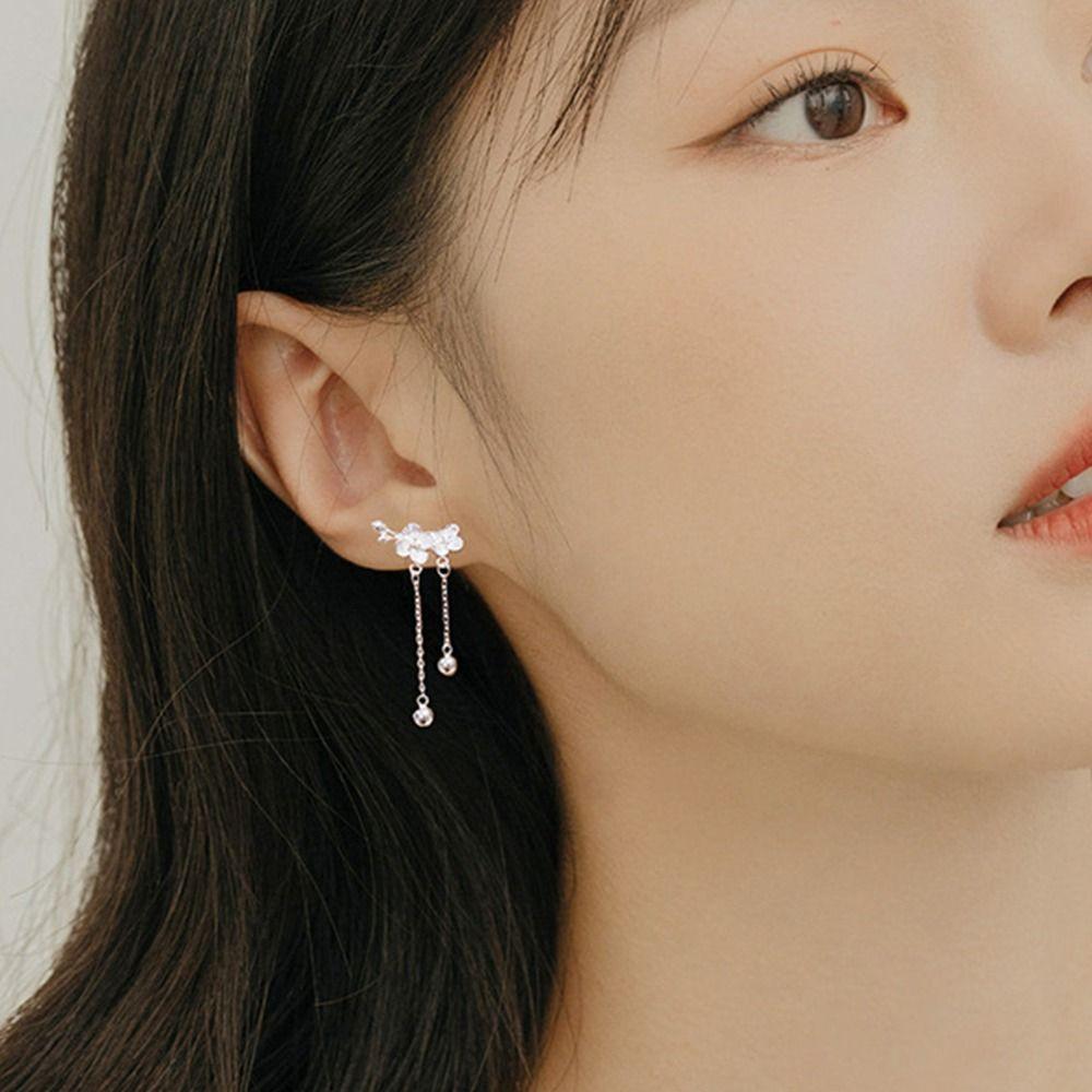 

Hypoallergenic Stud Earrings S999 Flower Earrings Gifts Pure Silver Earrings Women 1 Pair
