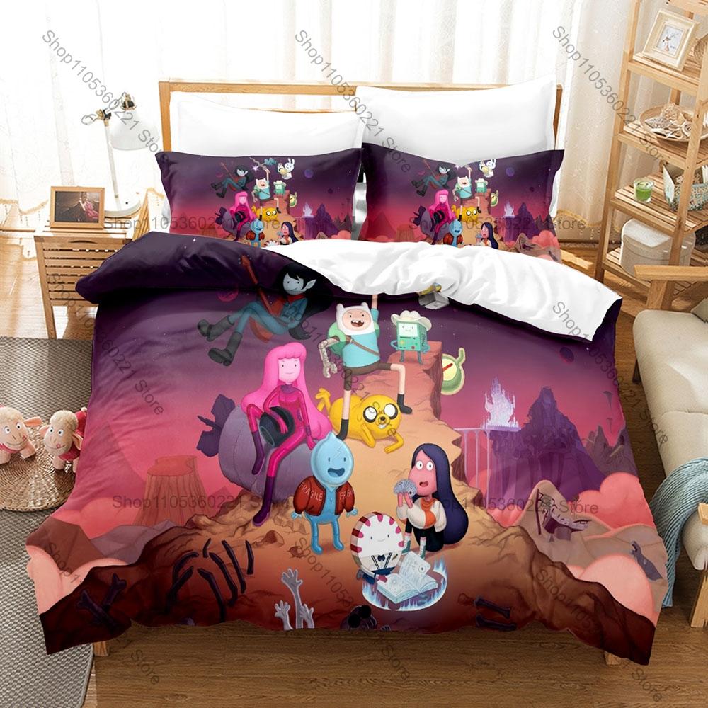 Marceline and Princess Bubblegum 3PCS Bedding Set, Duvet Cover + 2 Pillowcases, Cartoon Print Soft Microfiber for Fans