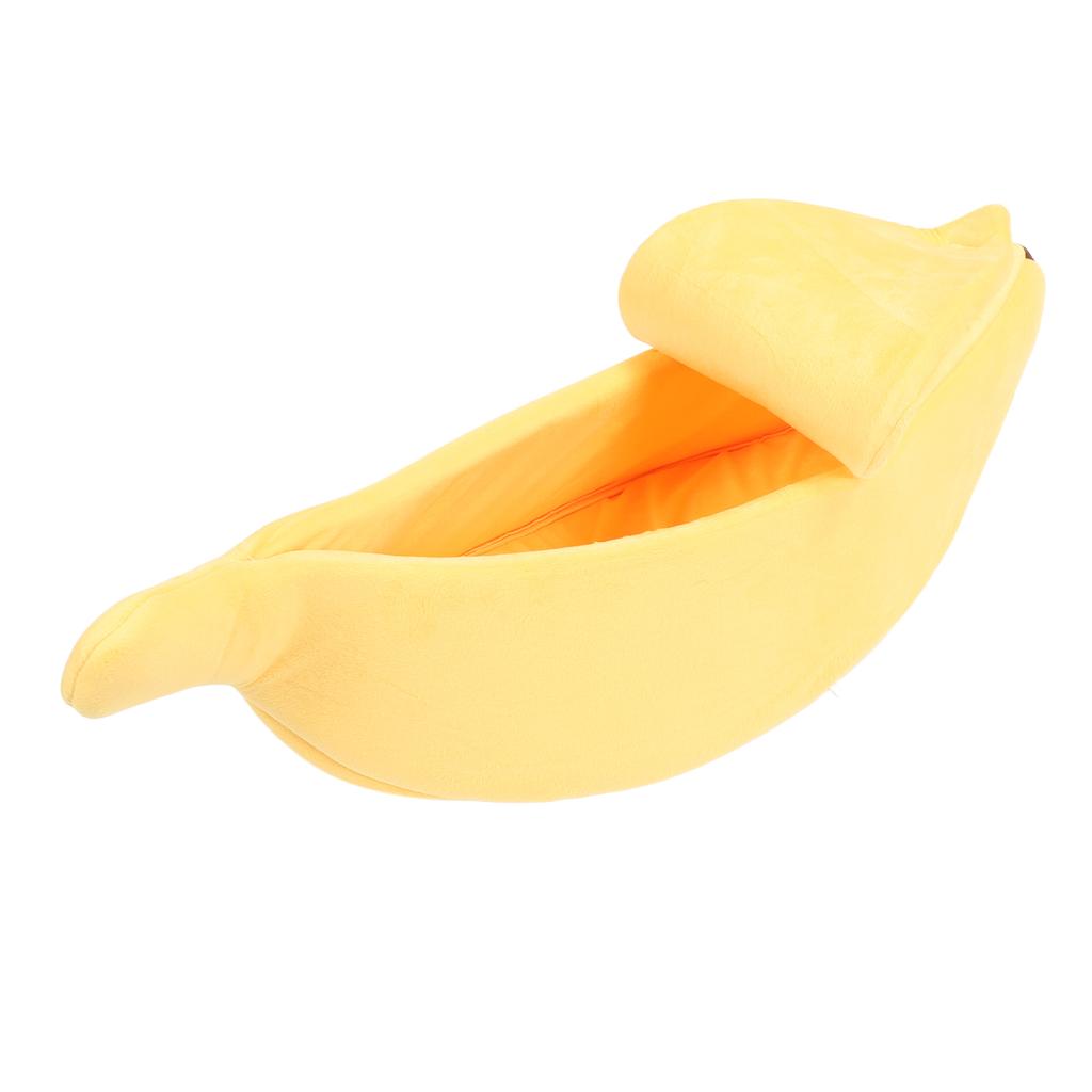 Katzenbett in Bananenform Lustig Weich Gemütlich Katzenhöhlenbett Warmes Haustierbett für Hunde Kätzchen Welpen L
