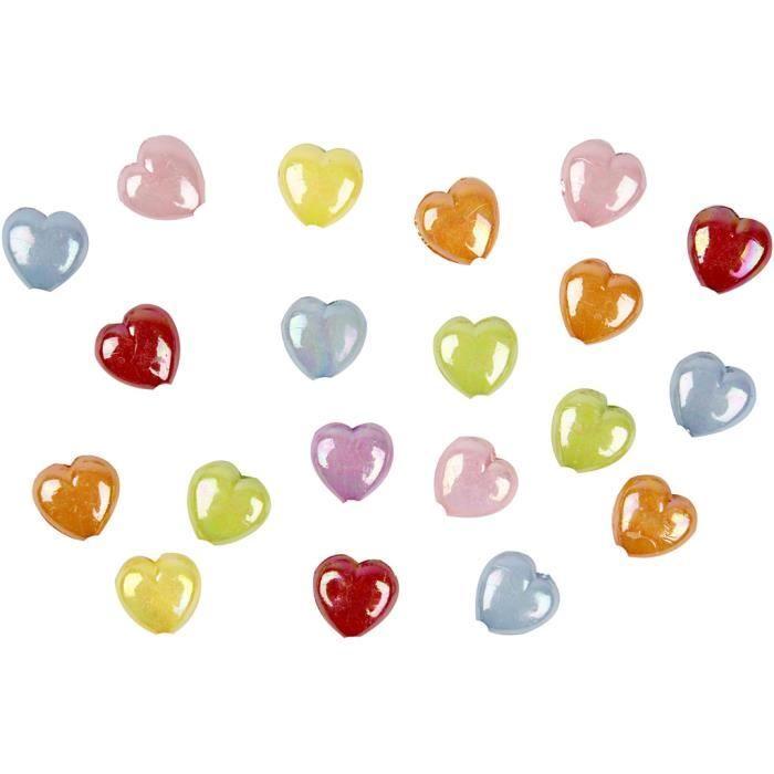 Mix of Opaque Plastic Beads In Rainbow Colors with Large Hole. Ref 697020