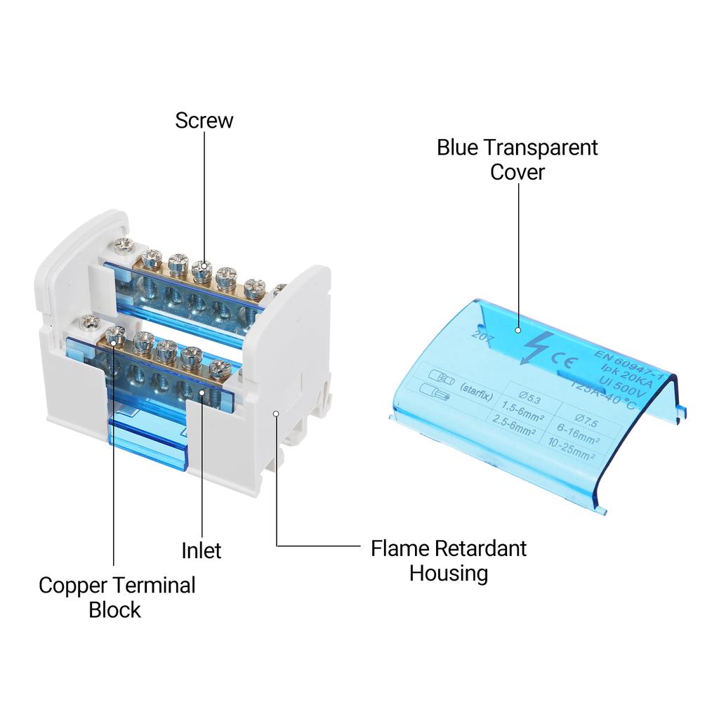 Terminal Block Junction Box 2 Level Single Phase Junction Case 207 Terminal Distribution Box Din Rail Terminal Case