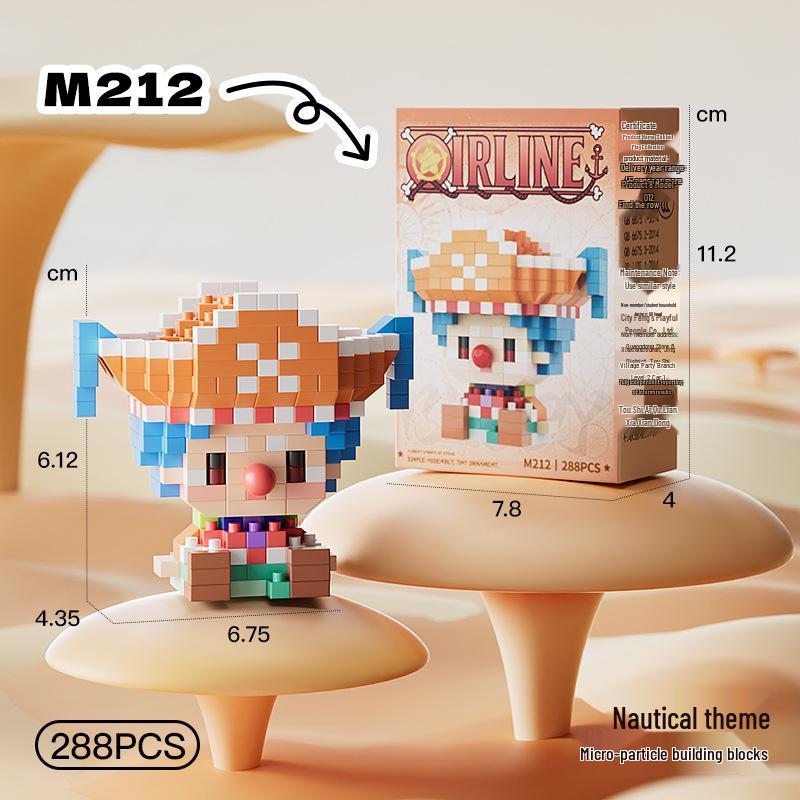 Pirate Anime Character Building Blocks for Kids - Educational Assembly Desktop Ornaments