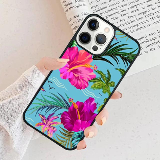 Tropisches Aloha-Hibiskusmuster Handyhülle Cover Für iPhone 17 Air 16 15 11 13 14 Pro Max 12 Plus Max Fundas