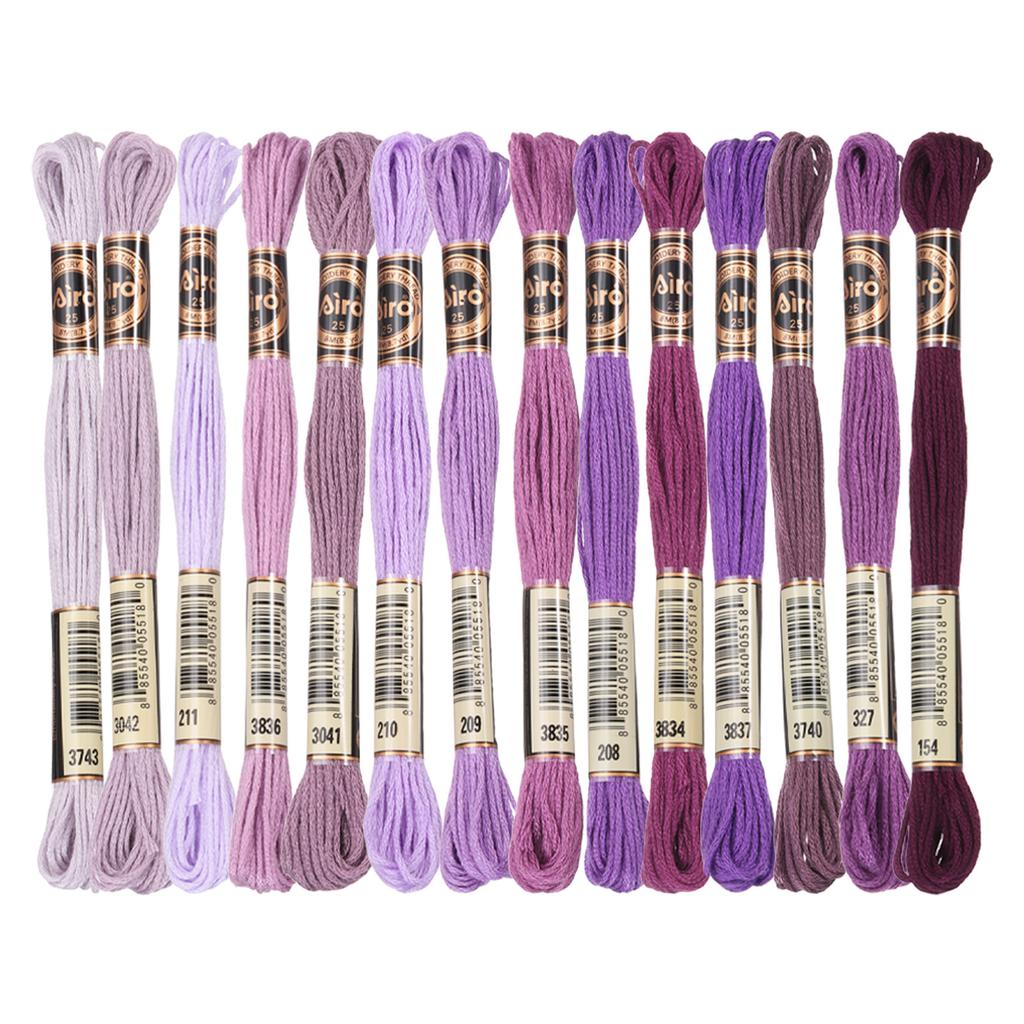 14 Skeins Embroidery Floss Cross Stitch Thread Polyester Embroidery Threads Bracelets String for Cross-Stitch Hand Embroidery