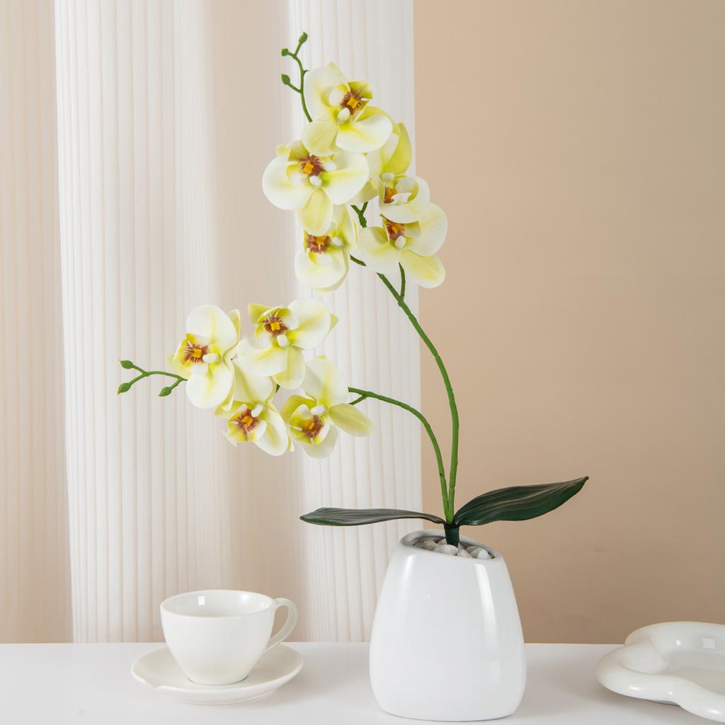 Artificial Flowers 2 Forked Butterfly Orchids Home Room Vase Table Decor Wedding Outdoor Yard Bridal Bouquets DIY Wreath Gifts