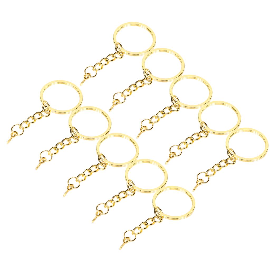 10pcs Key Ring Alloy Key Chain Ring Parts with Screw Eye Pin Connector DIY AccessoriesGold 25mm / 1in