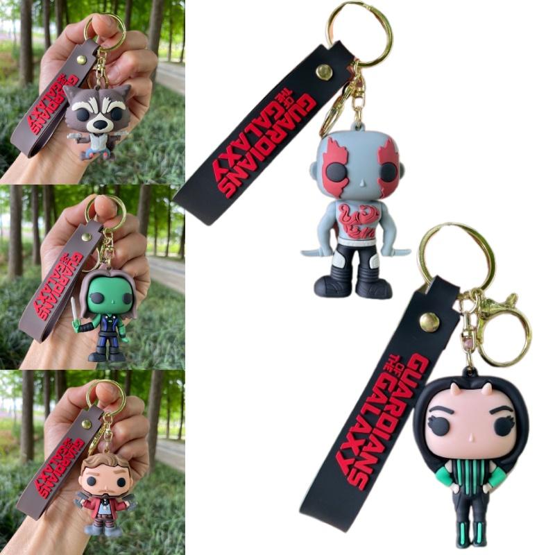 Yp429 Galaxy Guardians Silicone Keychain Movie Souvenir Car Key Chain Bag Pendant Gift