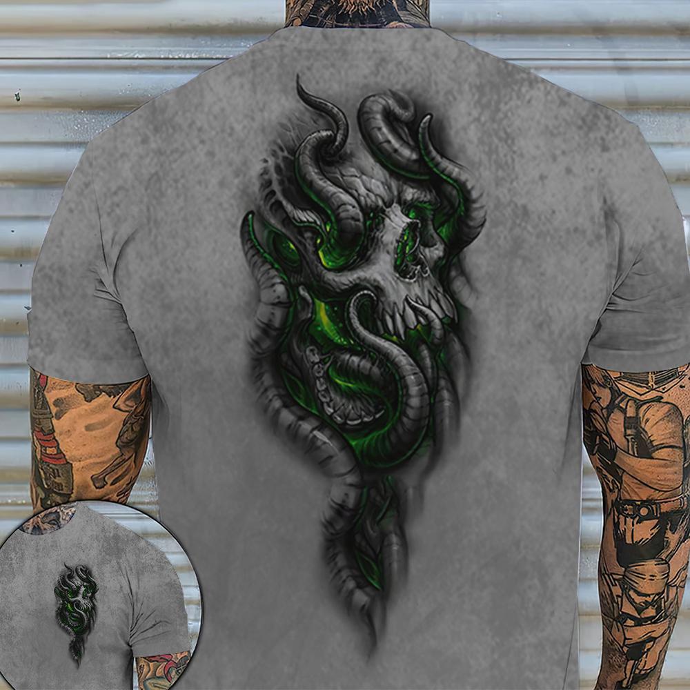 Vintage T-shirts For Men Shirts Short Sleeve Tops Skull Graphic Clothing O Neck Oversized Streetwear 5xl Summer Men's Shirt Tees