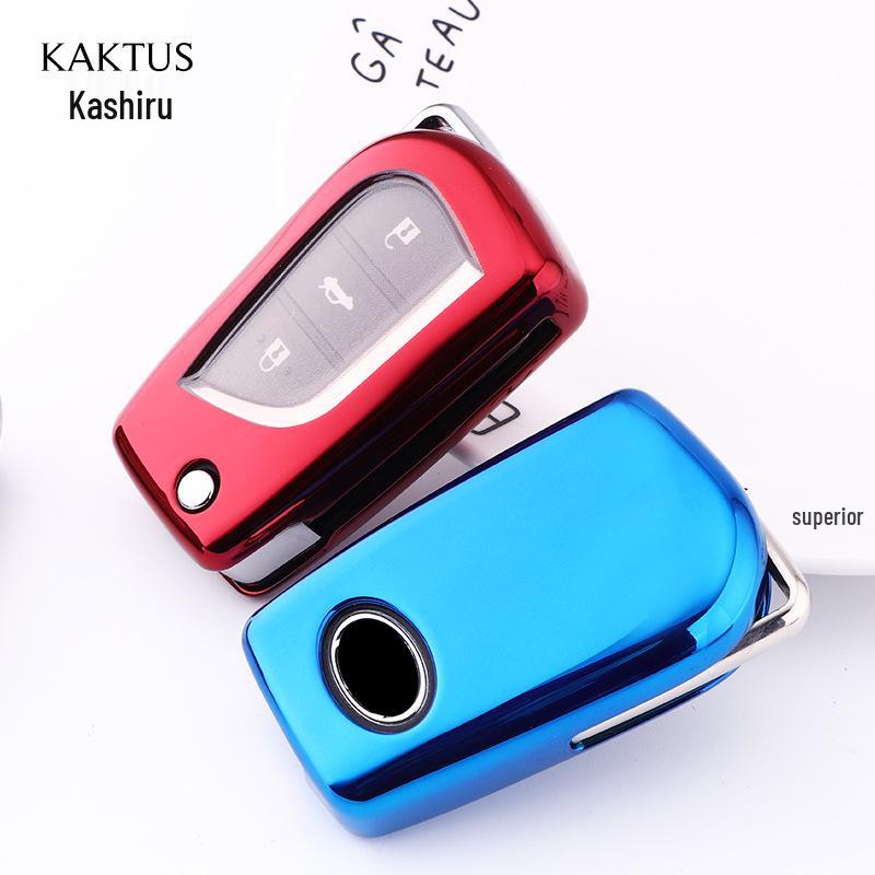 KAKTUS TPU Pouzdro na klíč od auta pro Toyota Camry/Corolla - Měkký gumový obal se sadou přezek