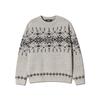 NODU Nordic Snowflake Heathered Jacquard Round Knit [Beige]
