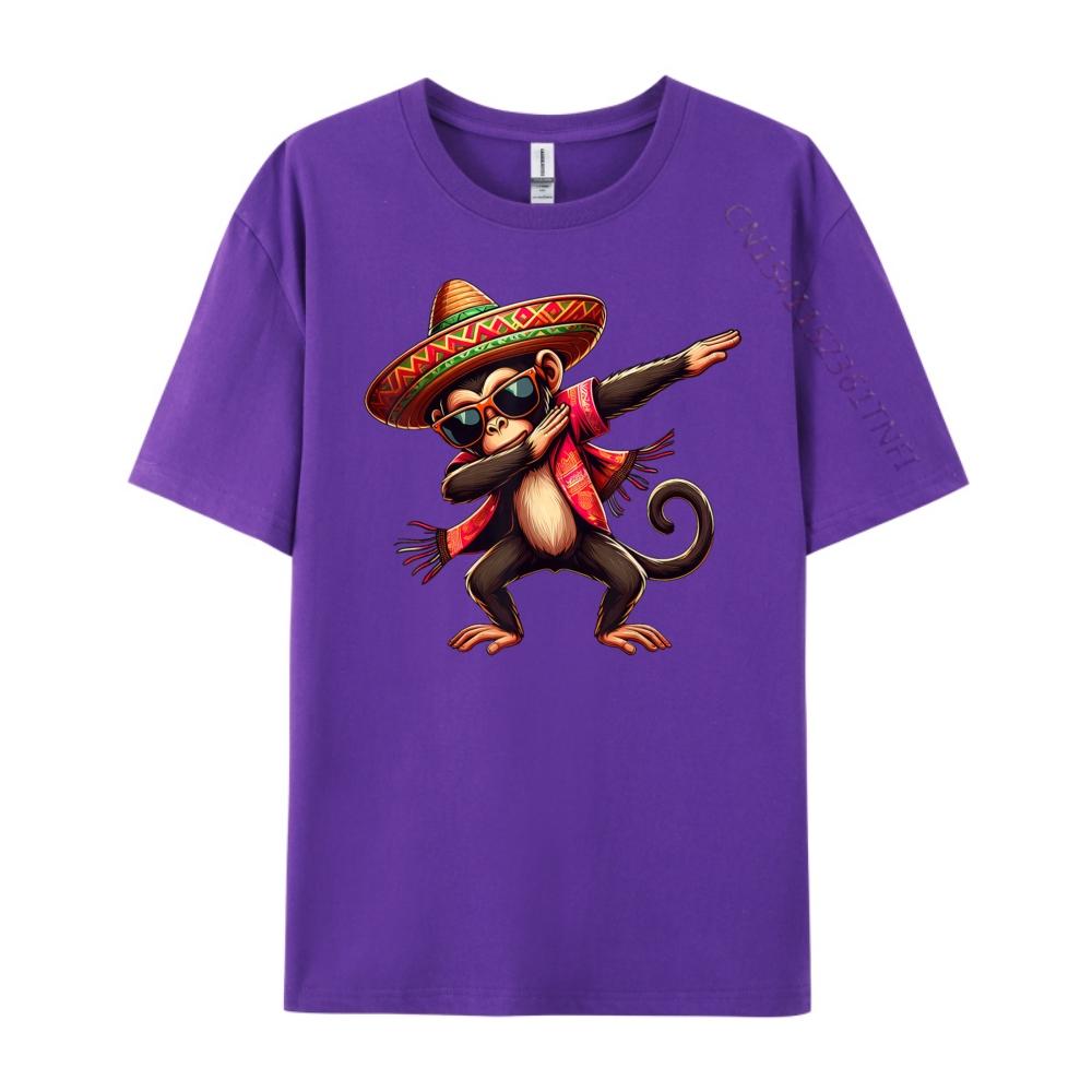 Dabbing Monkey Sombrero Poncho Cinco De Mayo Mexican Anime T Shirts Funny T Shirts Graphic Tshirts Gothic Style