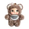 Porte-clés Charme de Sac Mignon avec Corps de Poupée Peluche, Lanière Boucle Suspendue et Détail Costume Animal Doux pour Clés et Sacs à Dos