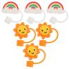 6pcs Straw Dust Plug Portable Child Straw Hat Cover