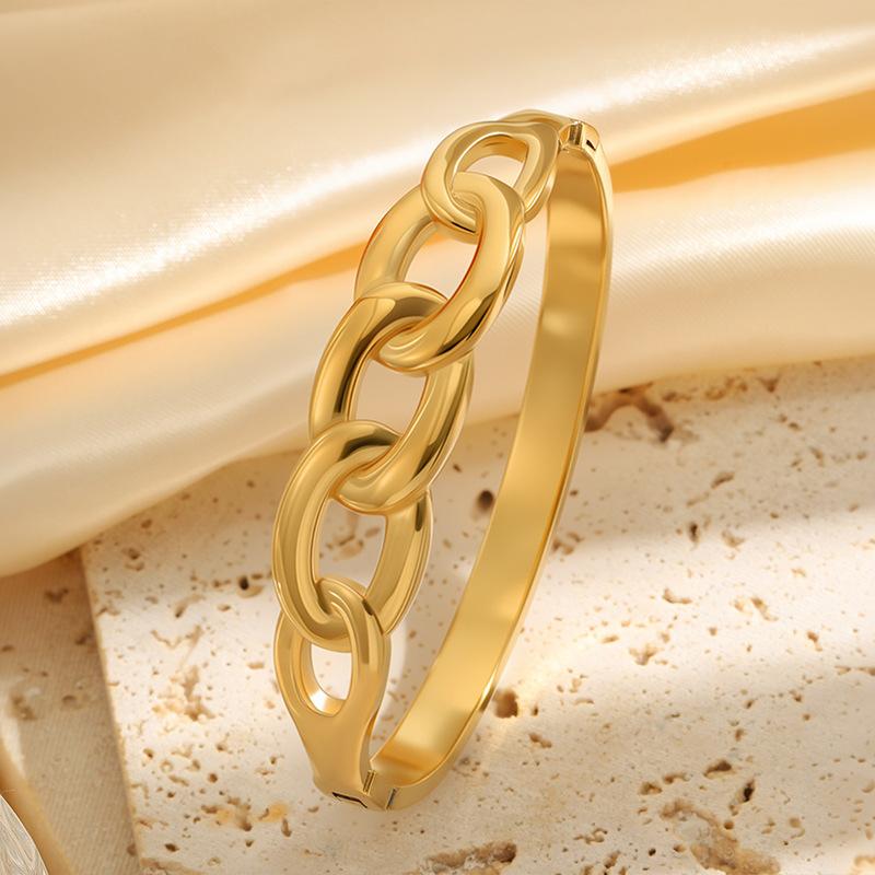 Versatile Chain Ring Titanium Steel Internet Celebrity Couple Style Street Style Open Buckle Bracelet Bracelet