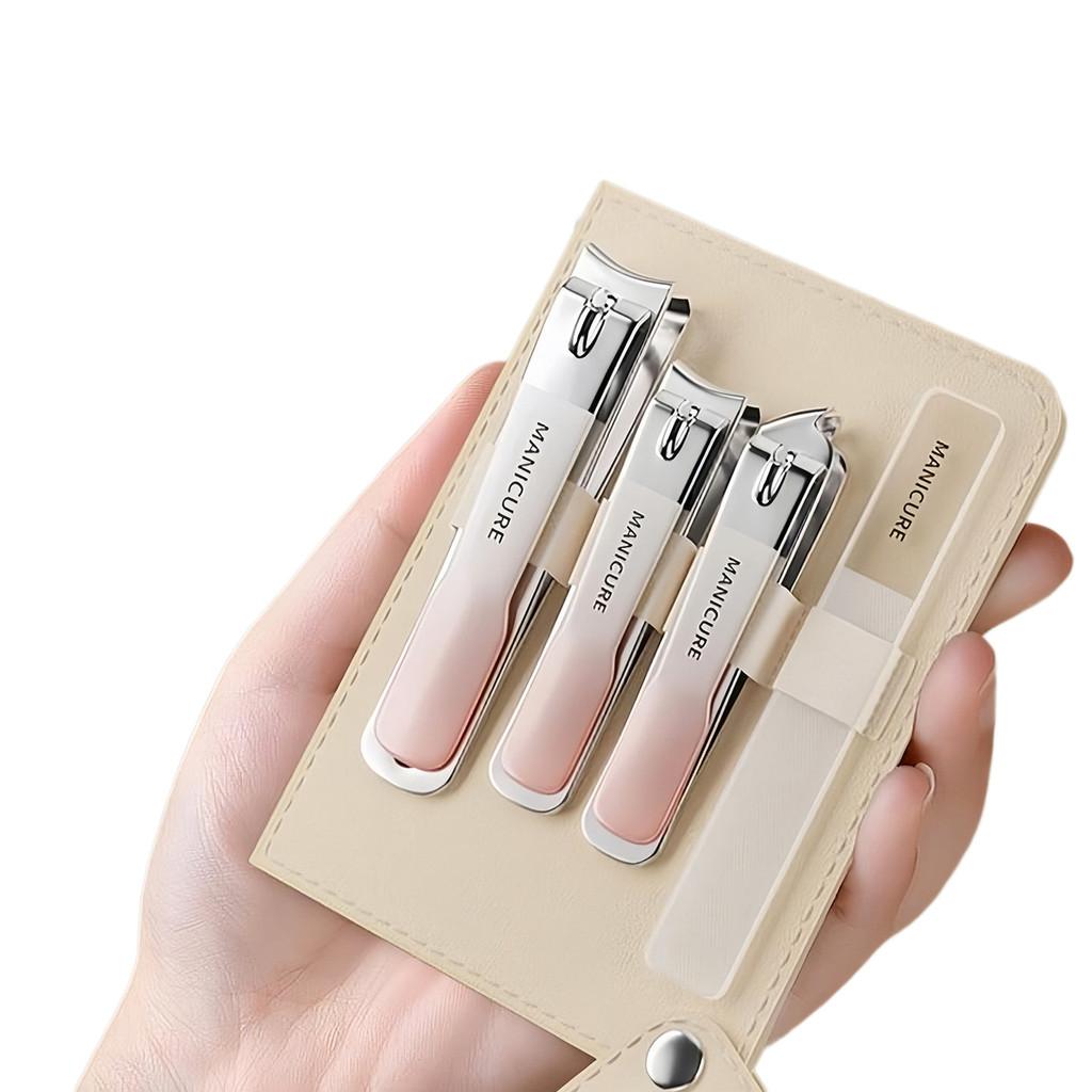 Carbon Steel Nail Clippers Set With Polishing Heads For Home And Travel Use