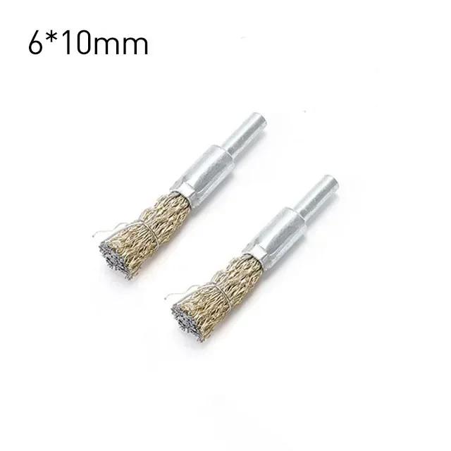 2PCS Copper Polishing & Cleaning Heads Rotary Tool 10/12/16/20/25/30mm Copper Wire Wheel Brush for Drilling Metal Rust Removal