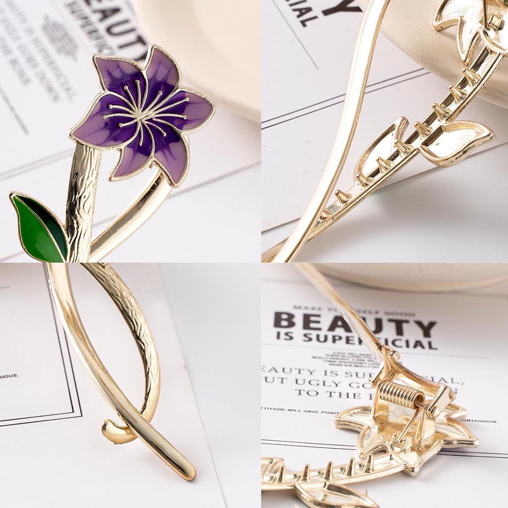 Metal Pearl Hair Claw Clip Women Hair Bun Twist Hairpin Flowers Headband Rhinestone Banana Barrettes Ponytail Hair Accessories