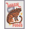 Tiger Wash Your Paws Crocodile Brush Your Teeth Bathroom Poster Fun Toilet Quote Canvas Printing Wall Art Funky Room Home Decor