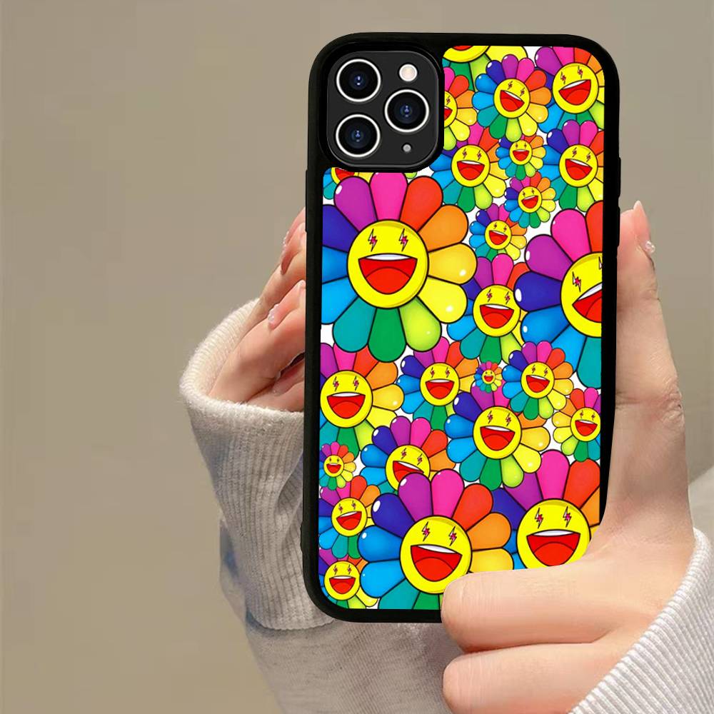 Japanese Artisti M-murakami T-takash Art Colorful PC+TPU Phone Case For iPhone 11 12 13 14 15 16 17 Plus Pro Max Cover