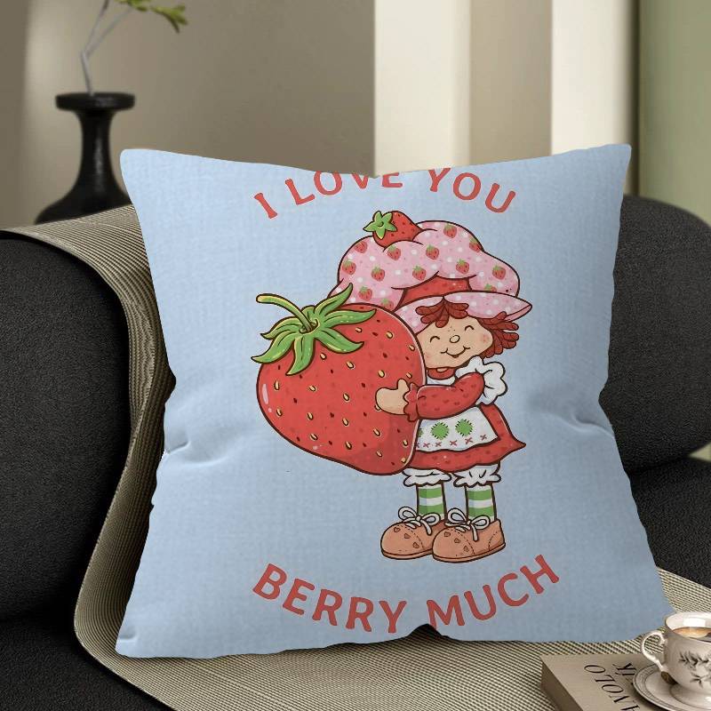 Cartoon Strawberry Shortcake Cushion Cover Pillowcase Upholstery Sofa Throw Pillow Home Decor Pillowcas
