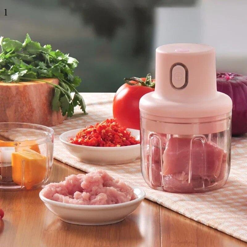 1Pc USB Wireless Electric Kitchen Blender Mixer Garlic Masher Meat Grinder Mini Vegetable Chili Meat Grinder Kitchen Tools Processor