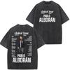 Singer Pablo Alborn Global Tour Kmo  Print Washed Vintage T Shirt Men Women Hiphop  Casual Oversized T Shirts Fan Gifts