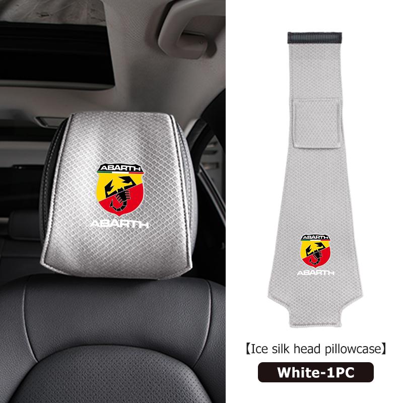 Car Ice Silk Headrest Cover Neck Storage Pillowcase Accessories For Abarth FIAT 500 Ducato Stilo Palio UNO Astra Bravo Tipo