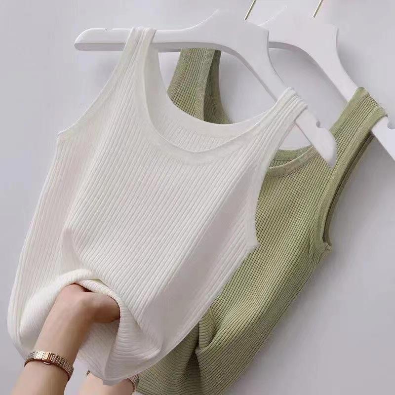 Halter Thread Vest for Women Plus Size Slim Outside with Sleeveless Base