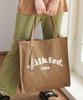 Milkfed Piping Square Tote, Cooper Logo, Women's, Beige, Free Size