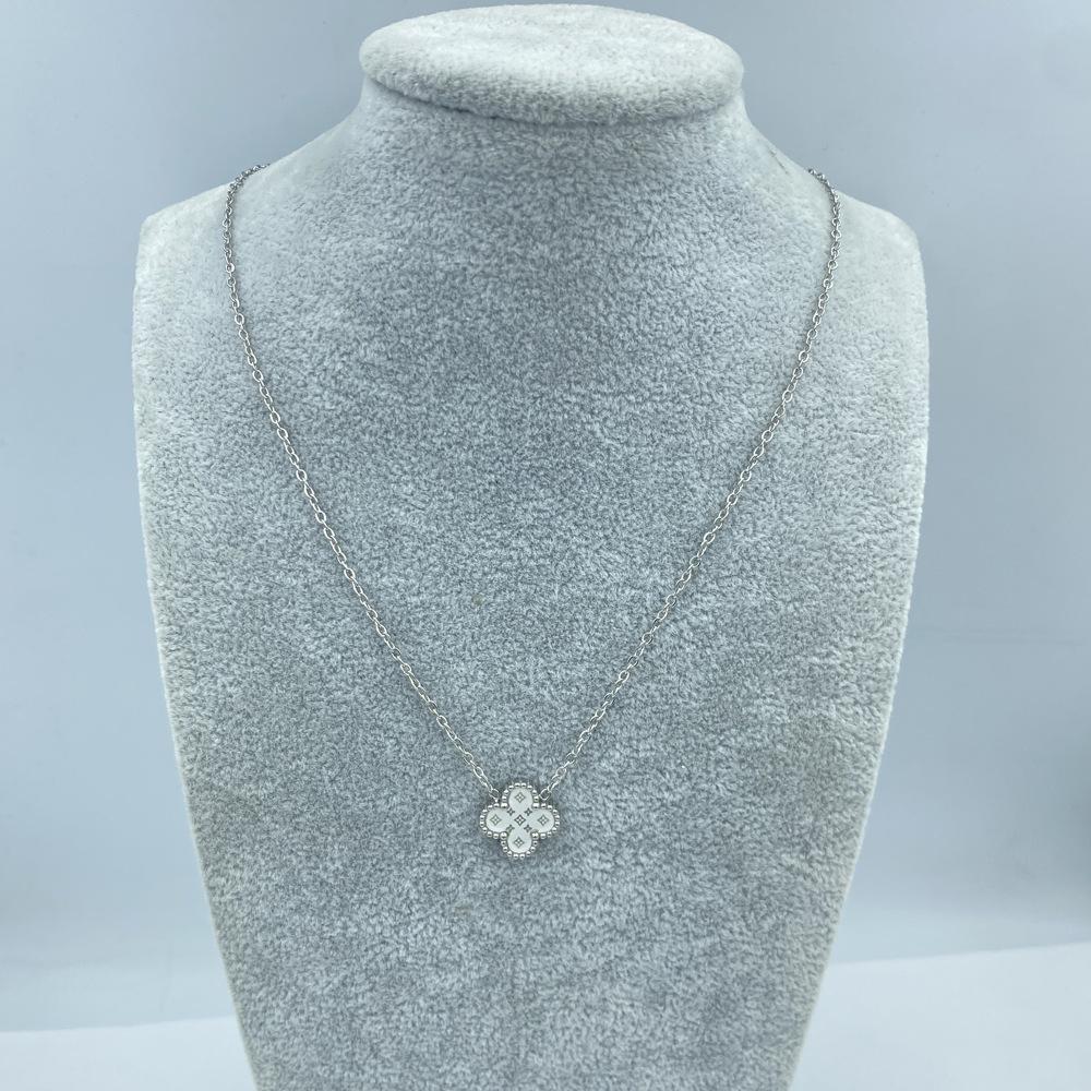 13MM Titanium Steel Ladies Necklace Lucky Four Leaf Clover Necklace