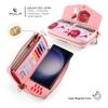 Crossbody Flower Wallet Leather Case For Samsung Galaxy S25 S24 Ultra S23 S22 Note 20 Detachable Wristband Cards Phone Cover