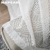 1 pièce NAPEARL 10-20 % occultant style français simple romantique dentelle chaîne tricoté pur blanc gaze rideau pour salon chambre balcon décoration de la maison
