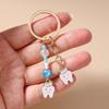 Pearl Accent Enamel Tooth Keychain Kawaii Design Key Ring Pendant  Handbag Accessories