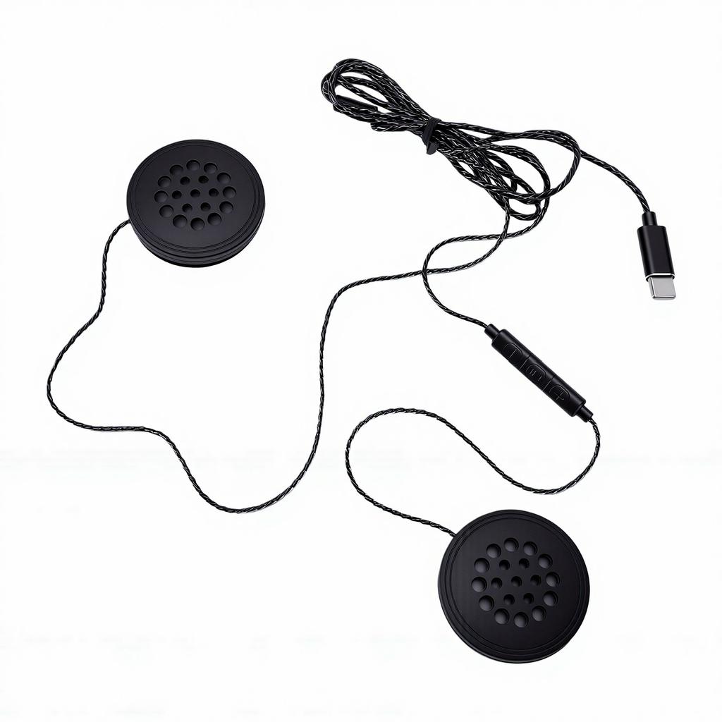Motorcycle Wired Helmet Headset Hands Free 1.2M Cable Stereo Sound Mic Volume Helmet Earphone