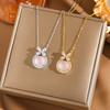 Four Leaf Clover Pendant Necklace For Women Fashionable Zircon Crystal Adjustable Chain Delicate And Versatile Jewelry