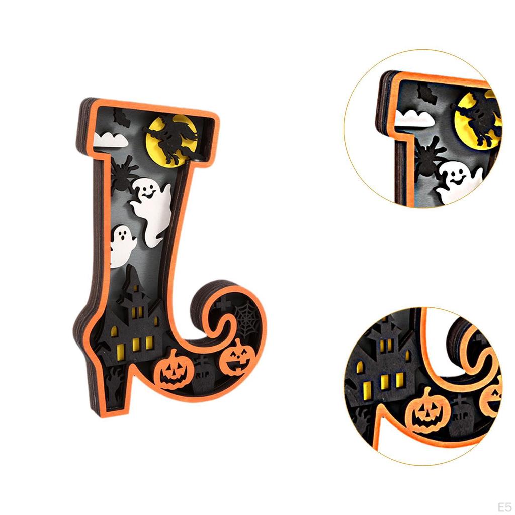 Halloween Wood Decor Decoration Tabletop Sculpture Statue for Bedside Table