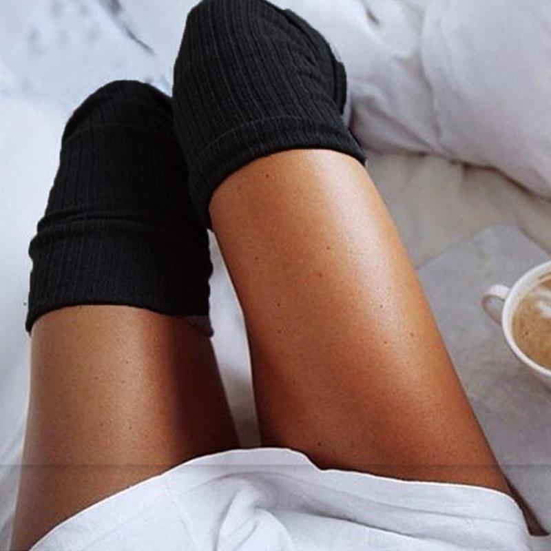 Sexy Warm Long Cotton Stocking Over Knee Stocking Women Winter Knee High Thigh Knitted Stockings for Ladies Over The Knee Socks