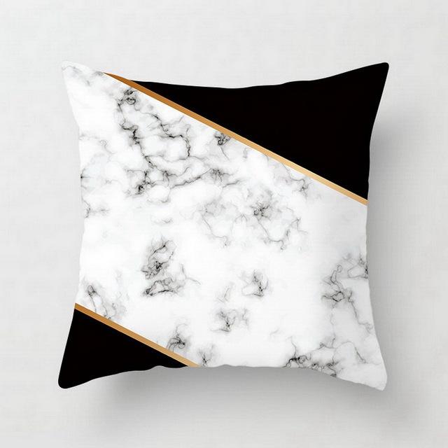 Marble-Patterned Geometry Throw Pillow Covers With Digital Printing Of Short Plush Fabric Car-Shaped Sofa Cushion Home Decor