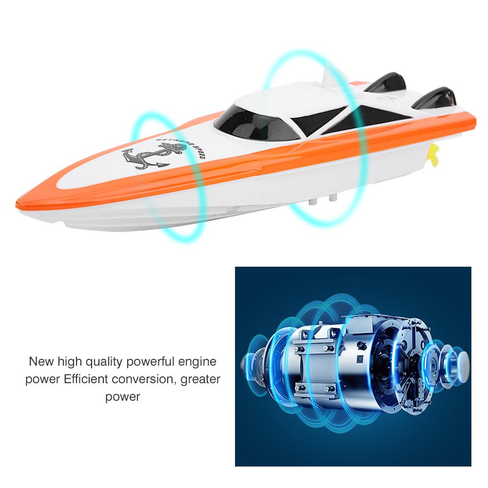 ABS 2.4G Remote Control 4 Channels Mini RC Boat Electric Ship Model Children Water ToyOrange 100B4